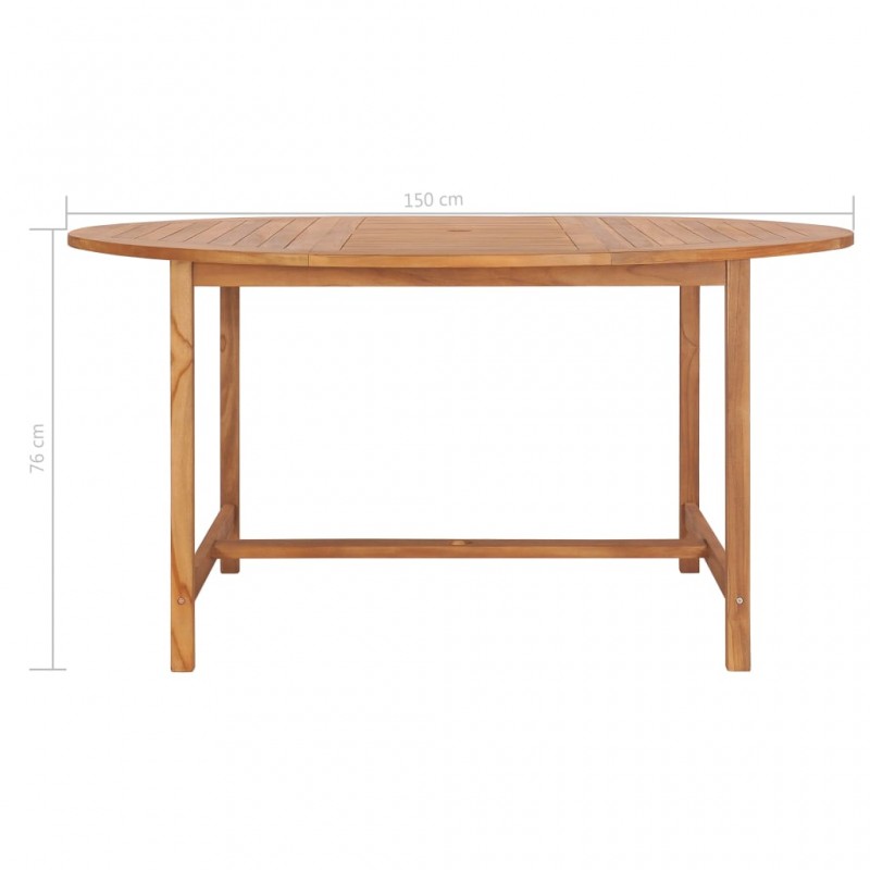 Τραπέζι κήπου από μασίφ ξύλο teak 150x76 εκ