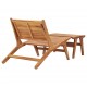 Καρέκλα κήπου με υποπόδιο από μασίφ ξύλο teak