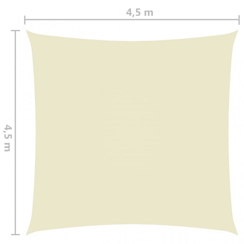 Πανί Σκίασης Τετράγωνο Κρεμ 4,5 x 4,5 μ. από Ύφασμα Oxford