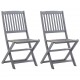 Καρέκλες Εξ. Χώρου Πτυσσόμενες 2 τεμ. Ξύλο Ακακίας & Μαξιλάρια