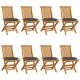 Καρέκλες Κήπου 8 τεμ. από Μασίφ Ξύλο Teak με Ανθρακί Μαξιλάρια