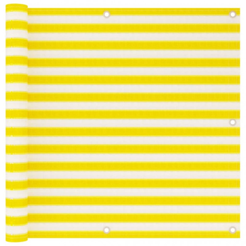 Διαχωριστικό Βεράντας Κίτρινο / Λευκό 90 x 500 εκ. από HDPE