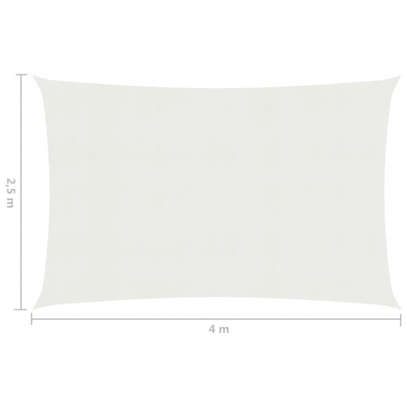 Πανί Σκίασης Λευκό 2,5 x 4 μ. από HDPE 160 γρ./μ²