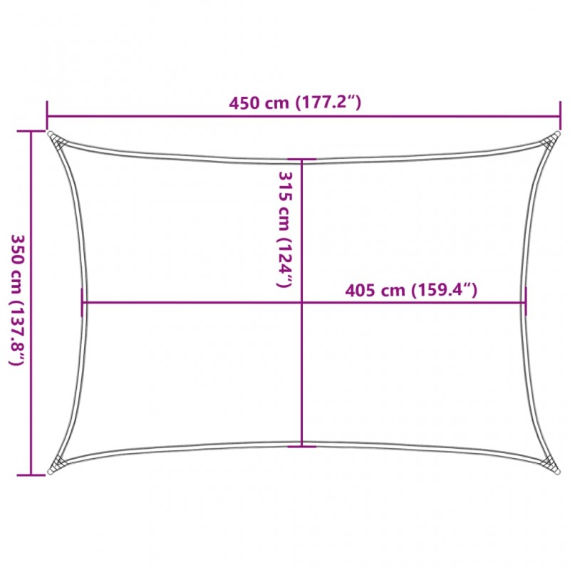 Πανί Σκίασης Λευκό 3,5 x 4,5 μ. από HDPE 160 γρ./μ²