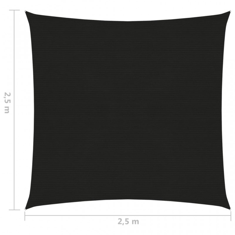 Πανί Σκίασης Μαύρο 2,5 x 2,5 μ. από HDPE 160 γρ./μ²