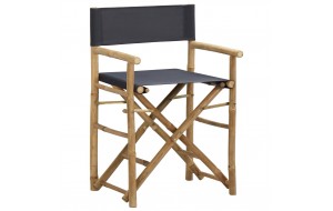  Καρέκλες Σκηνοθέτη Πτυσσόμενες 2 τεμ Σκούρο Γκρι Μπαμπού/Ύφασμα
