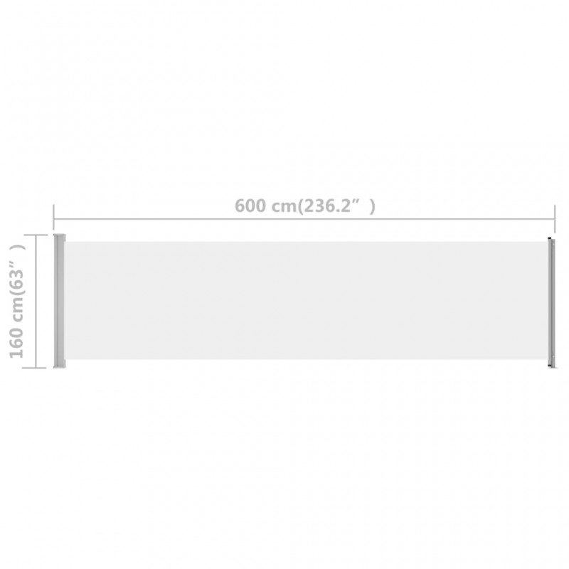 Σκίαστρο Πλαϊνό Συρόμενο Βεράντας Κρεμ 600 x 160 εκ.