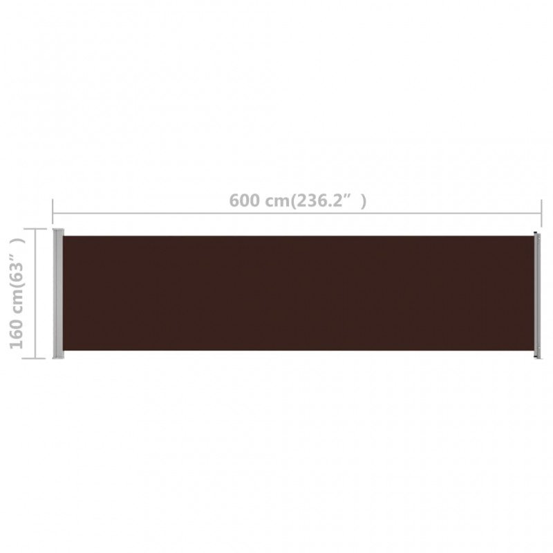 Σκίαστρο Πλαϊνό Συρόμενο Βεράντας Καφέ 600 x 160 εκ.