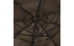 Ομπρέλα 4 επιπέδων σε taupe απόχρωση με ιστό αλουμινίου 3x3 μ