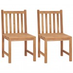 Καρέκλες κήπου σετ δύο τεμαχίων από μασίφ ξύλο teak