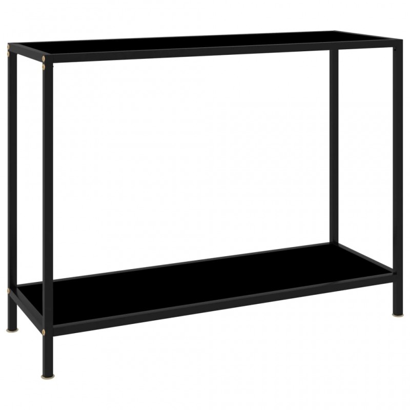 Τραπέζι κονσόλα με μαύρη επιφάνεια από ψημένο γυαλί 100x35x75 εκ