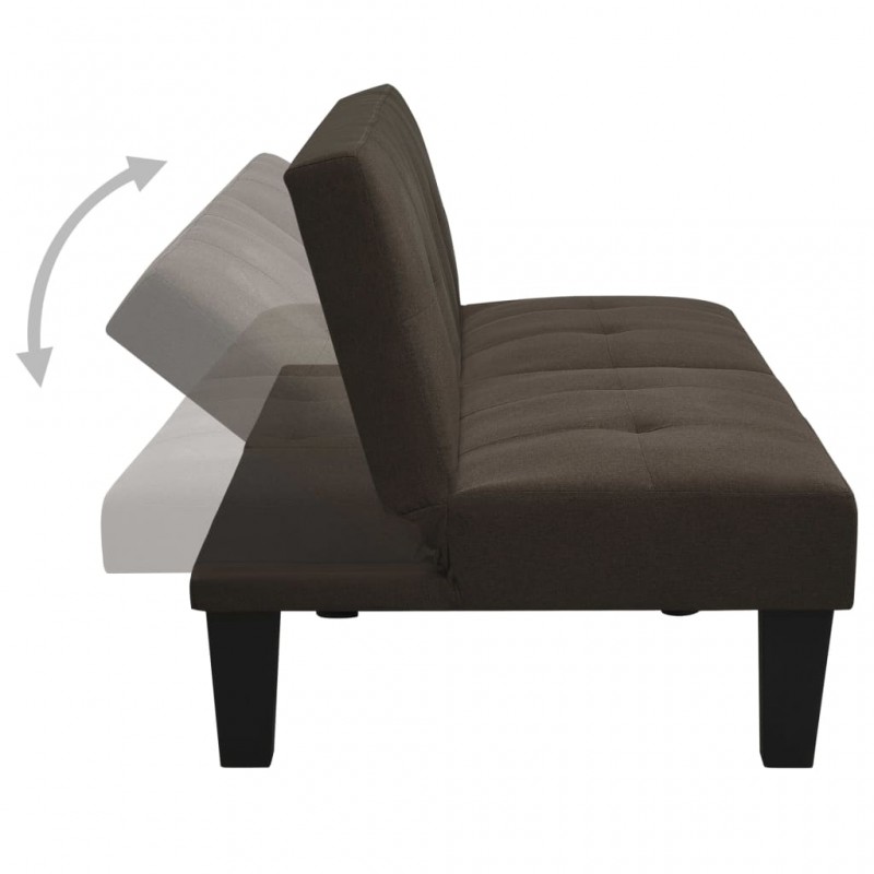 Καναπές - Κρεβάτι Σκούρο Καφέ Υφασμάτινος