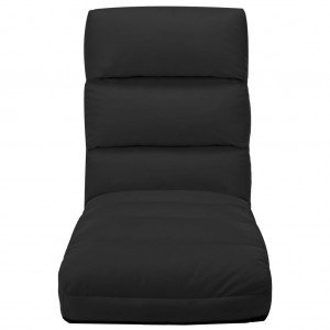  Καρέκλα Δαπέδου Πτυσσόμενη Μαύρη από Συνθετικό Δέρμα