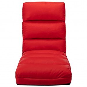  Καρέκλα Δαπέδου Πτυσσόμενη Κόκκινη από Συνθετικό Δέρμα
