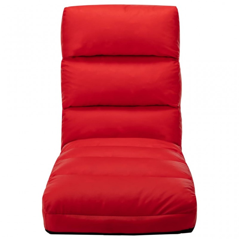 Καρέκλα δαπέδου πτυσσόμενη κόκκινη από συνθετικό δέρμα