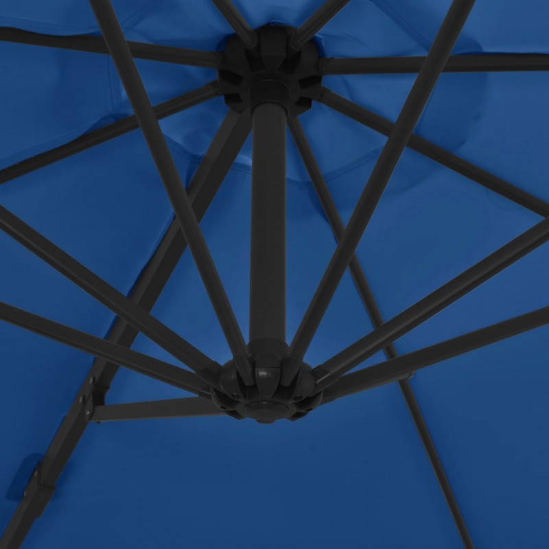 Ομπρέλα Κρεμαστή Αζούρ Μπλε 300 εκ. με Ατσάλινο Ιστό