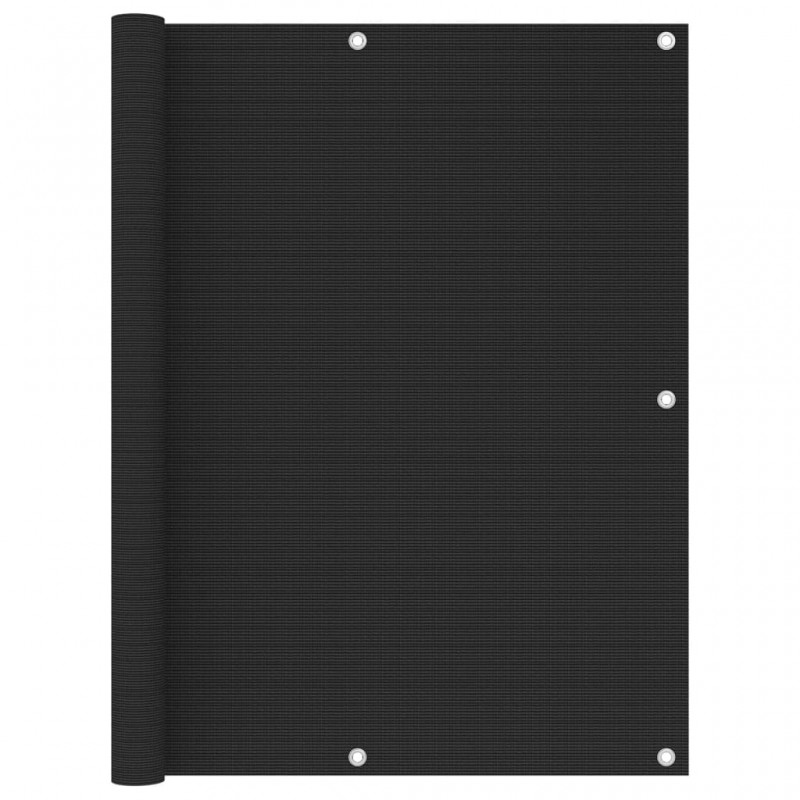 Διαχωριστικό Βεράντας Μαύρο 120 x 600 εκ. από HDPE