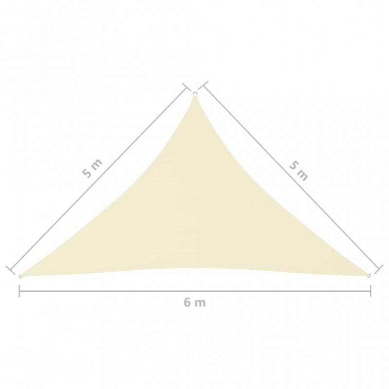 Πανί Σκίασης Τρίγωνο Κρεμ 5 x 5 x 6 μ. από Ύφασμα Oxford