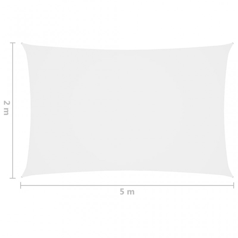 Πανί Σκίασης Ορθογώνιο Λευκό 2 x 5 μ. από Ύφασμα Oxford