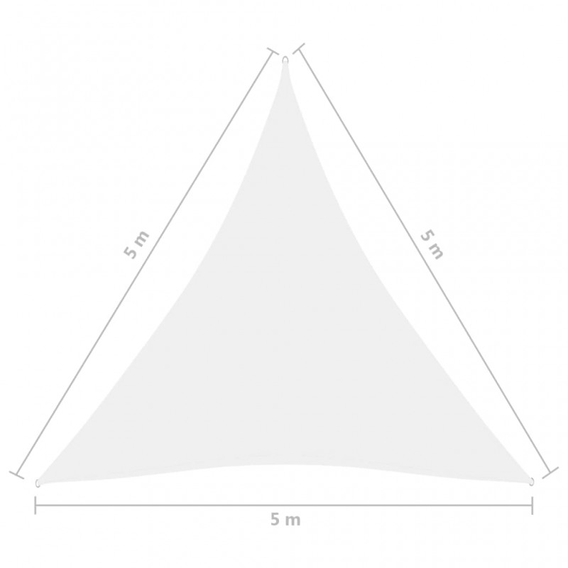 Πανί Σκίασης Τρίγωνο Λευκό 5 x 5 x 5 μ. από Ύφασμα Oxford