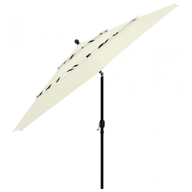 Ομπρέλα 3 Επιπέδων Χρώμα της Άμμου 3,5 μ. με Ιστό Αλουμινίου