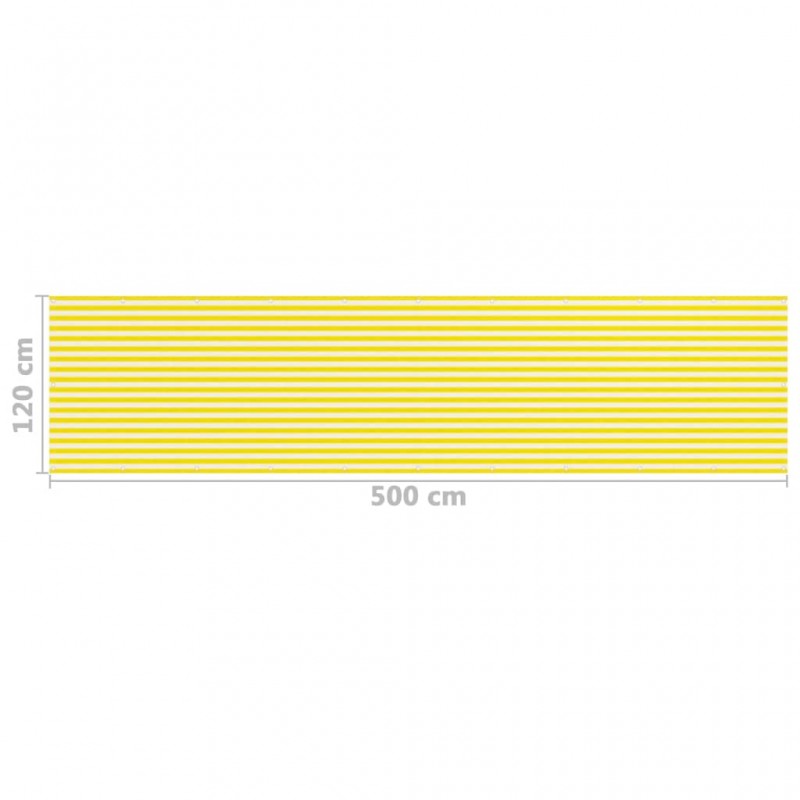 Διαχωριστικό Βεράντας Κίτρινο / Λευκό 120 x 500 εκ. από HDPE