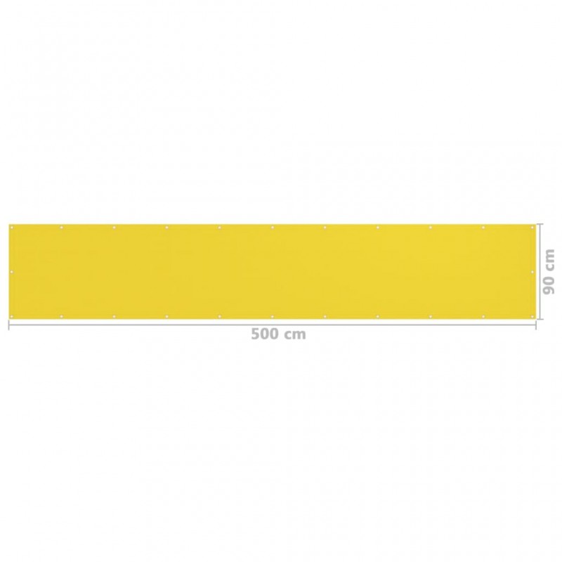 Διαχωριστικό Βεράντας Κίτρινο 90 x 500 εκ. από HDPE