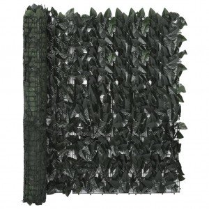  Διαχωριστικό Βεράντας με Φύλλα Σκούρο Πράσινο 500 x 100 εκ.
