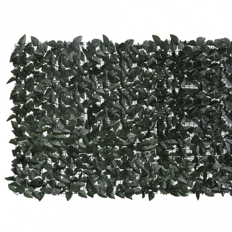Διαχωριστικό Βεράντας με Φύλλα Σκούρο Πράσινο 500 x 100 εκ.