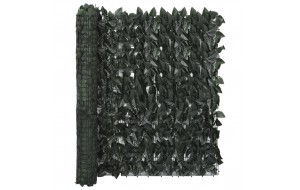 Διαχωριστικό Βεράντας με Φύλλα Σκούρο Πράσινο 600 x 100 εκ.