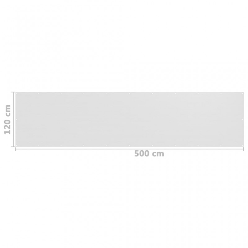 Διαχωριστικό Βεράντας Λευκό 120 x 500 εκ. από HDPE