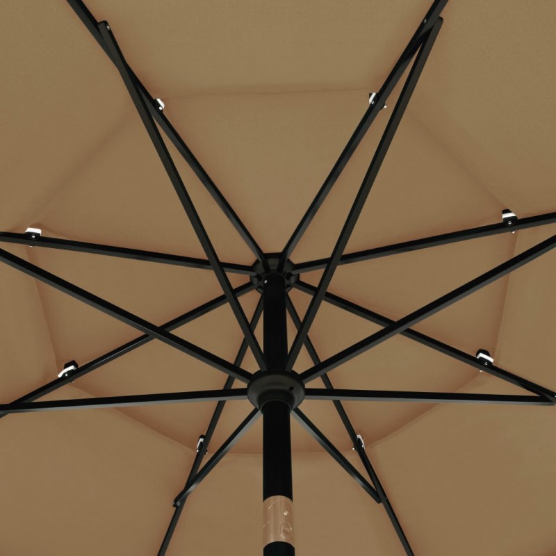 Ομπρέλα 3 Επιπέδων Taupe 3,5 μ. με Ιστό Αλουμινίου