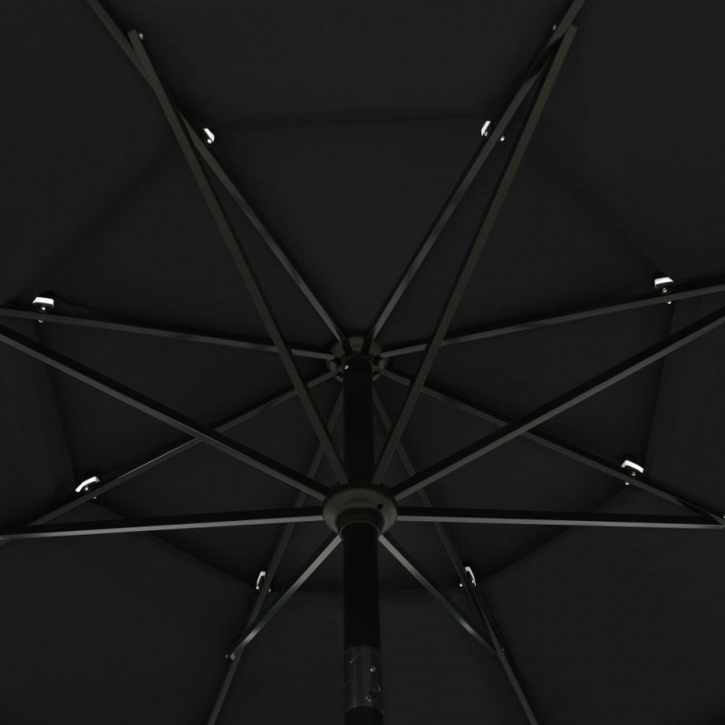 Ομπρέλα 3 Επιπέδων Μαύρη 3,5 μ. με Ιστό Αλουμινίου
