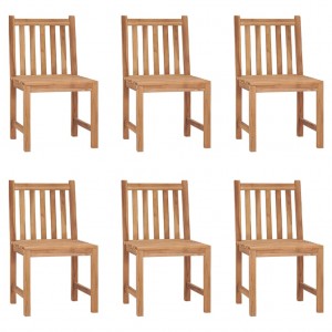 Καρέκλες Κήπου 6 τεμ. από Μασίφ Ξύλο Teak