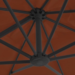 Ομπρέλα κρεμαστή τερακότα με ιστό αλουμινίου 400x300 εκ
