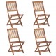 Καρέκλες Κήπου Πτυσσόμενες 4 τεμ Μασίφ Ξύλο Ακακίας & Μαξιλάρια