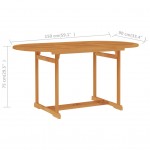 Τραπέζι κήπου από μασίφ ξύλο teak 150x90x75 εκ