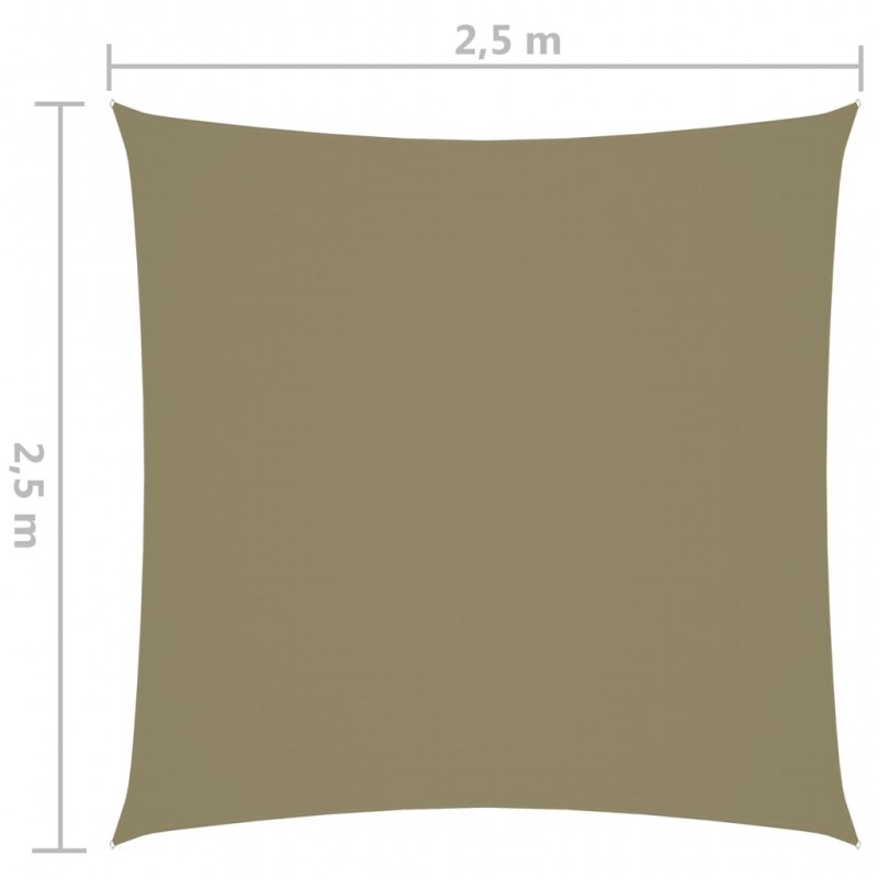 Πανί Σκίασης Τετράγωνο Μπεζ 2,5 x 2,5 μ. από Ύφασμα Oxford