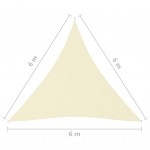 Πανί Σκίασης Τρίγωνο Κρεμ 6 x 6 x 6 μ. από Ύφασμα Oxford