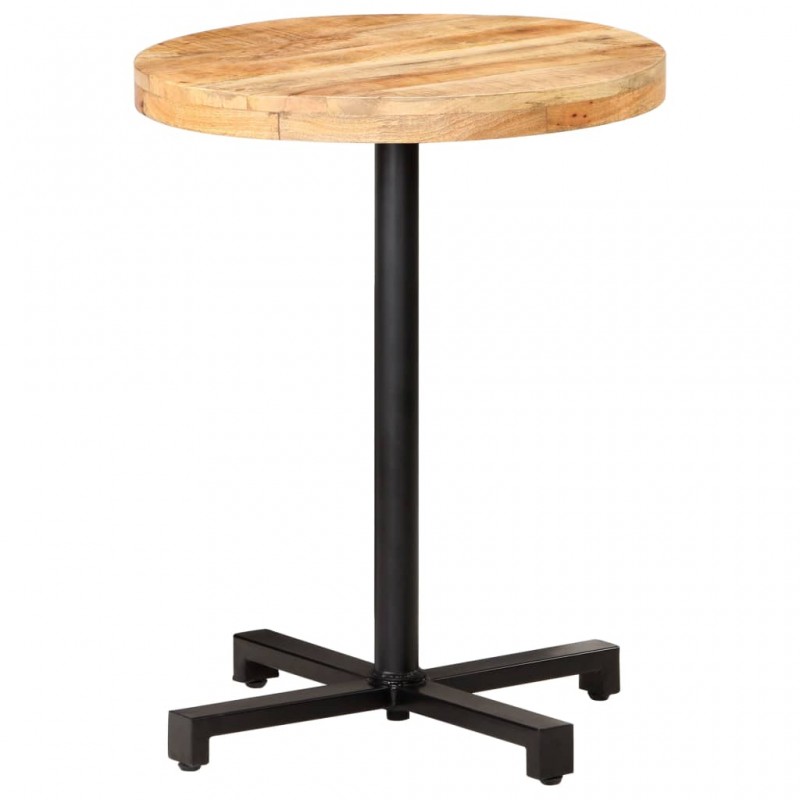Τραπέζι Bistro Στρογγυλό Ø60 x 75 εκ. Ακατέργαστο Ξύλο Μάνγκο