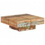 Τραπεζάκι σαλονιού μασίφ ανακυκλωμένο ξύλο τετράγωνο 80x80x28 εκ