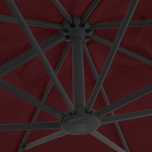 Ομπρέλα κρεμαστή μπορντό με ιστό αλουμινίου 400x300 εκ