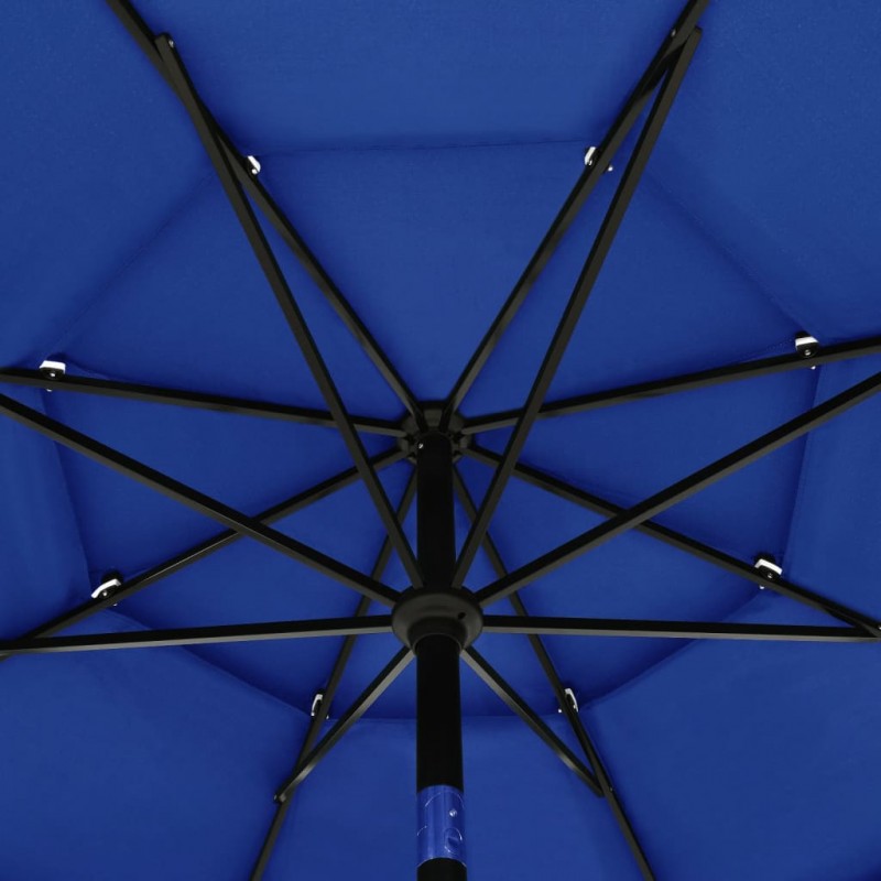 Ομπρέλα 3 Επιπέδων Αζούρ Μπλε 3,5 μ. με Ιστό Αλουμινίου