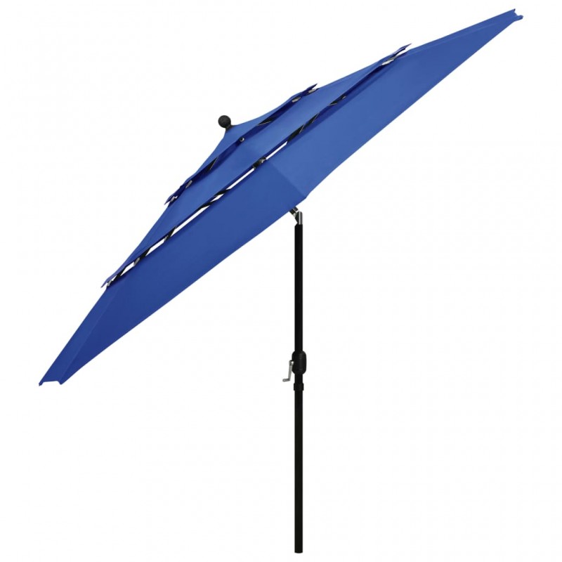Ομπρέλα 3 Επιπέδων Αζούρ Μπλε 3,5 μ. με Ιστό Αλουμινίου