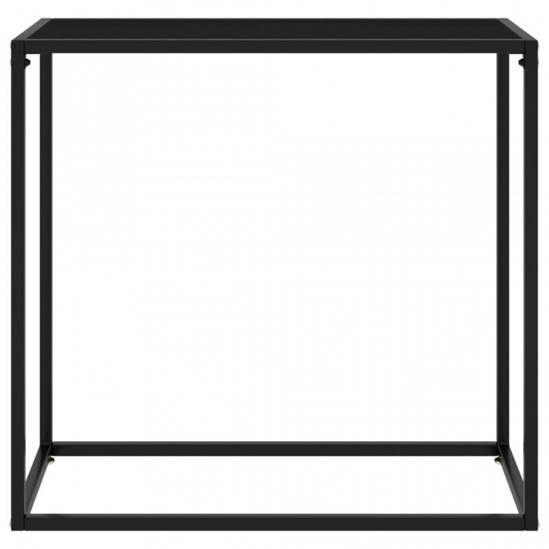 Τραπέζι Κονσόλα Μαύρο 80 x 35 x 75 εκ. από Ψημένο Γυαλί