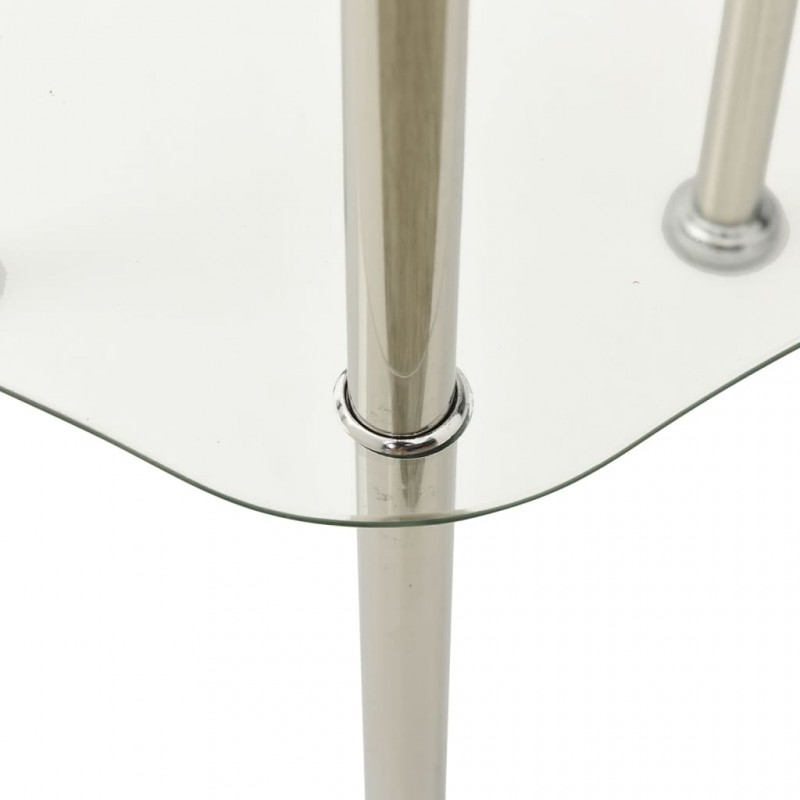Βοηθητικό Τραπέζι 2 Επιπέδων Διαφανές 38x38x50 εκ. Ψημένο Γυαλί