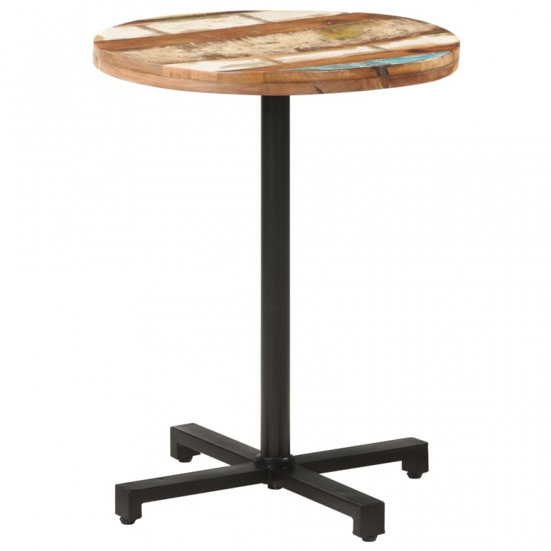 Τραπέζι Bistro Στρογγυλό Ø60 x 75 εκ. Μασίφ Ανακυκλωμένο Ξύλο
