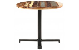 Τραπέζι Bistro Στρογγυλό Ø80 x 75 εκ. Μασίφ Ανακυκλωμένο Ξύλο 
