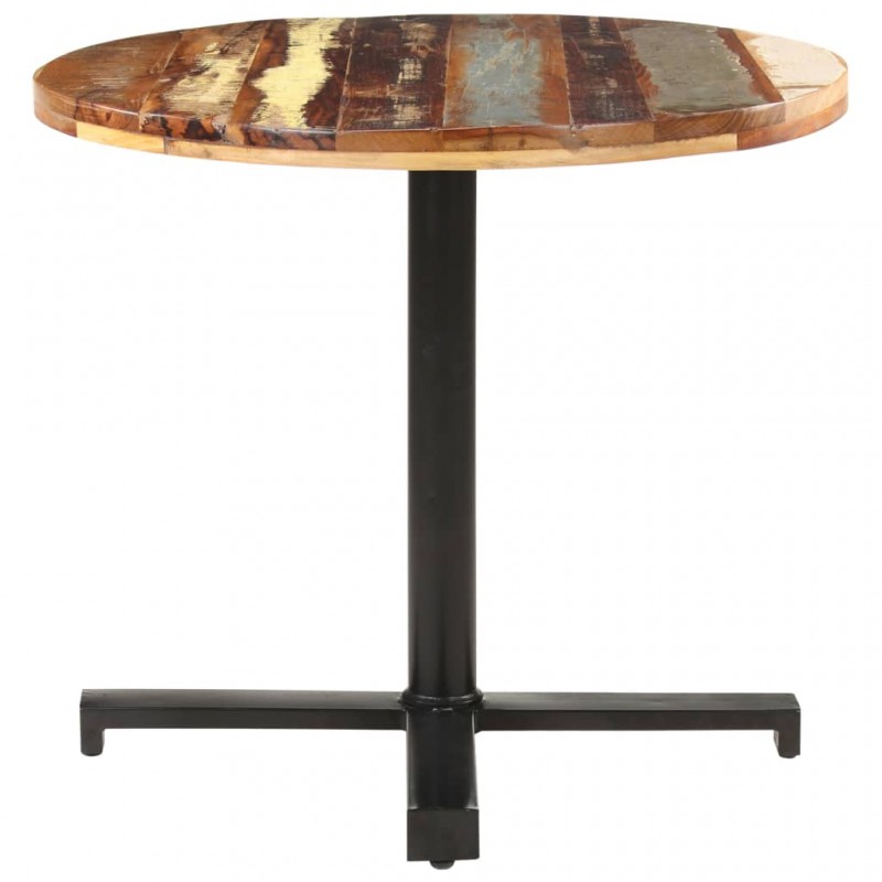 Τραπέζι bistro στρογγυλό από χρωματιστό μασίφ ανακυκλωμένο ξύλο 80x75 εκ