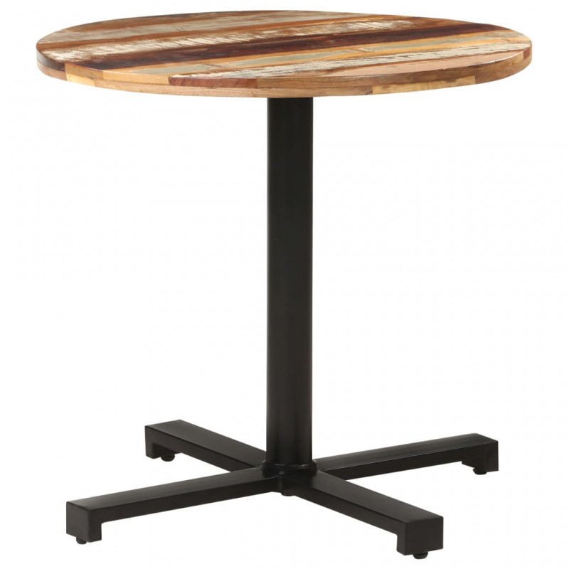 Τραπέζι bistro στρογγυλό από χρωματιστό μασίφ ανακυκλωμένο ξύλο 80x75 εκ